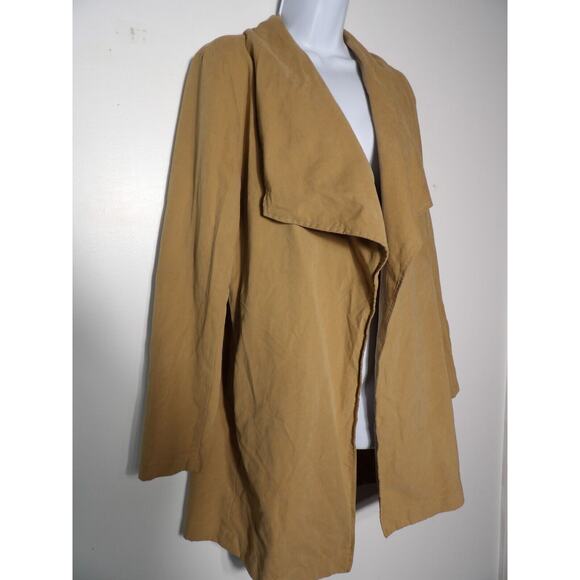 Love Tree Medium Trench Sweater Micro Suede Long Coat Open Style Lightweight Ca - Picture 4 of 10